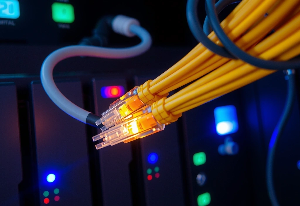 Tecnologia fibra ottica FTTH con cavi in fibra di vetro